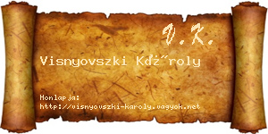 Visnyovszki Károly névjegykártya