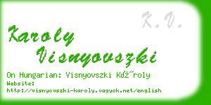 karoly visnyovszki business card